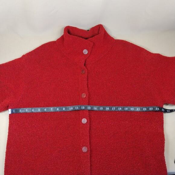 Coldwater Creek Wool Cozy Winter Comfy Stretchy Red Button-Up Cardigan Sweater - Picture 5 of 8